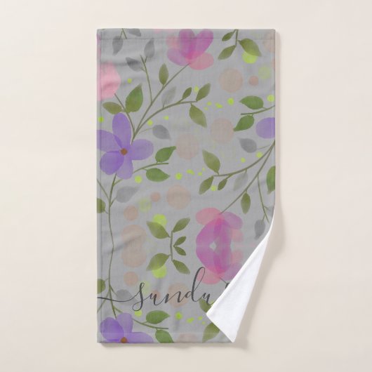 Personalisiert Elegantes Rosa lila weiche Blüte Handtuch (Handtuch)