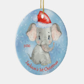Personalisiert Elephant 1. Weihnachtsjunge Keramik Ornament (Rechts)