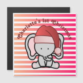 Personalisiert Elephant 1. Weihnachtsmädchen Magnetkarte (Vorne/Hinten)
