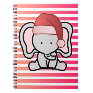 Personalisiert Elephant 1. Weihnachtsmädchen Pink Notizblock