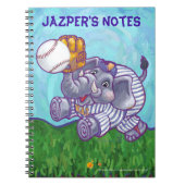 Personalisiert Elephant Baseball Star Notizblock (Vorderseite)