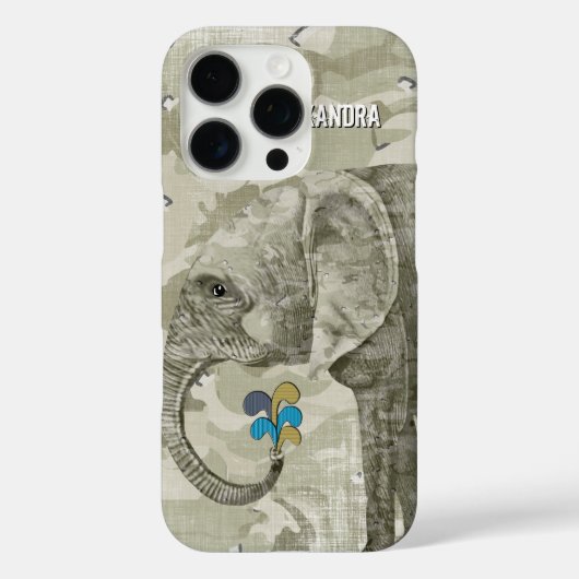 Personalisiert Elephant Camouflage Case-Mate iPhone Hülle (Rückseite)