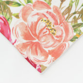 Personalisiert Elephant Floral Baby Girl Fleecedecke (Ecke)