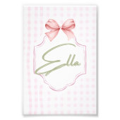 Personalisiert Ella Baby Girl Kinderzimmer Bow&Gin Fotodruck (Vorne)
