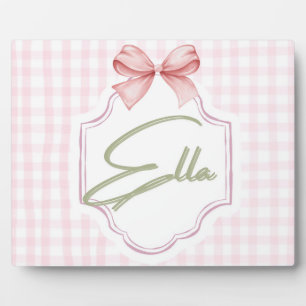 Personalisiert Ella Baby Girl Kinderzimmer Bow&Gin Fotoplatte