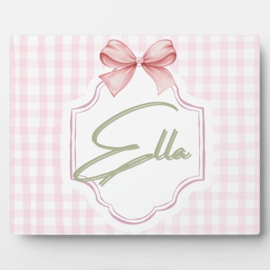 Personalisiert Ella Baby Girl Kinderzimmer Bow&Gin Fotoplatte (Vorderseite)