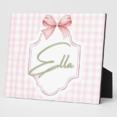 Personalisiert Ella Baby Girl Kinderzimmer Bow&Gin Fotoplatte (Seite)