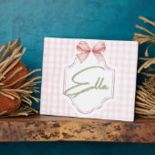 Personalisiert Ella Baby Girl Kinderzimmer Bow&Gin Fotoplatte (Seite)