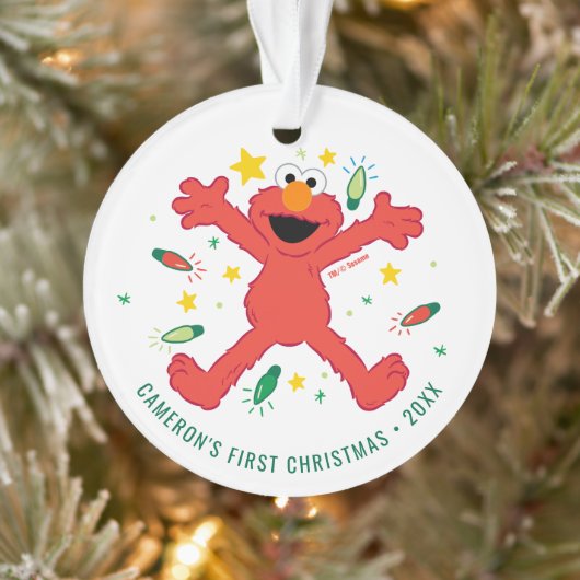 Personalisiert Elmo Christmas | Name und Foto Ornament (Baum)