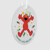 Personalisiert Elmo Christmas | Name und Foto Ornament (Vorderseite)