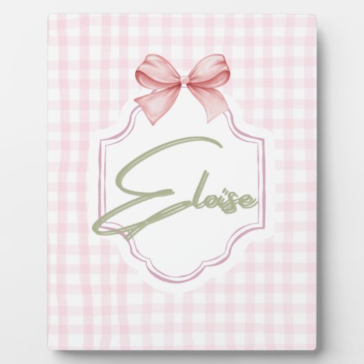 Personalisiert Eloise Baby Girl Kinderzimmer Bow&G Fotoplatte (Vorderseite)