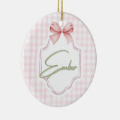 Personalisiert Ember Baby Girl Kinderzimmer Bow&Gi Keramik Ornament (Rechts)