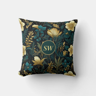 Personalisiert Emerald Gold Floral Kissen