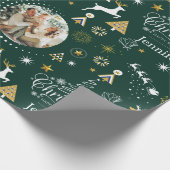 Personalisiert Emerald Green Frohe Weihnachtsgesch Geschenkpapier (Ecke)