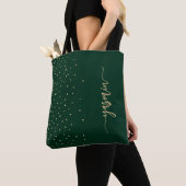 Personalisiert Emerald Green Gold Square Confetti Tasche (Von Nahem)