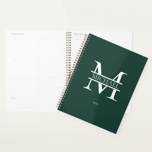 Personalisiert Emerald Monogram Initial Minimalist Planer (Anzeige)