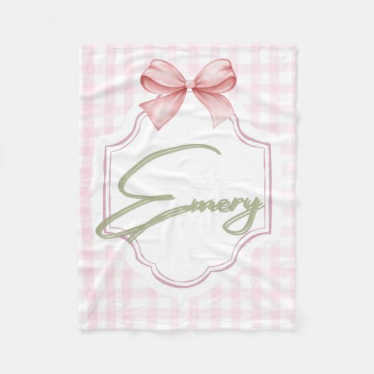 Personalisiert Emery Baby Girl Kinderzimmer Bow&Gi Fleecedecke (Vorderseite)