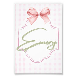 Personalisiert Emery Baby Girl Kinderzimmer Bow&Gi Fotodruck