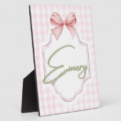 Personalisiert Emery Baby Girl Kinderzimmer Bow&Gi Fotoplatte (Seite)