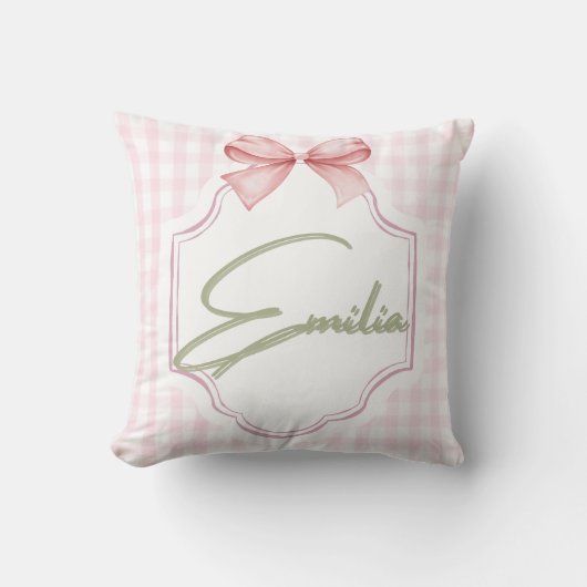 Personalisiert Emilia Baby Girl Kinderzimmer Bow&G Kissen (Vorderseite)