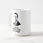 PERSONALISIERT EMMANUEL MACRON KAFFEETASSE (Vorderseite Links)