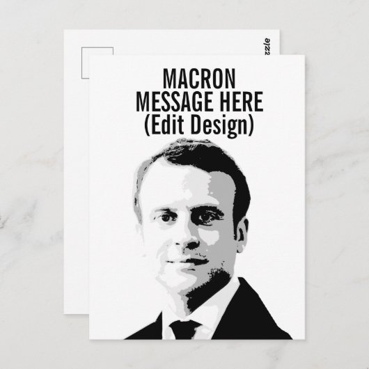 PERSONALISIERT EMMANUEL MACRON POSTKARTE (Vorne/Hinten)