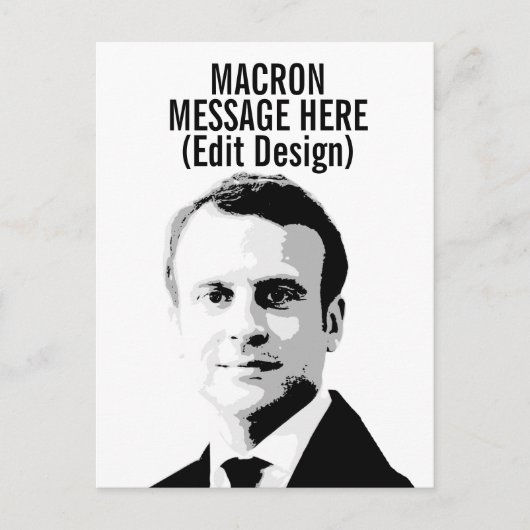 PERSONALISIERT EMMANUEL MACRON POSTKARTE (Vorderseite)