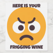 Personalisiert Emoji Wine Angry Face Weinetikett (Einzelnes Label)