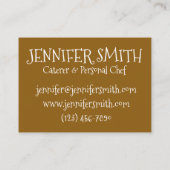 Personalisiert Empanada Spanisch Konditorei Köche  Visitenkarte (Rückseite)