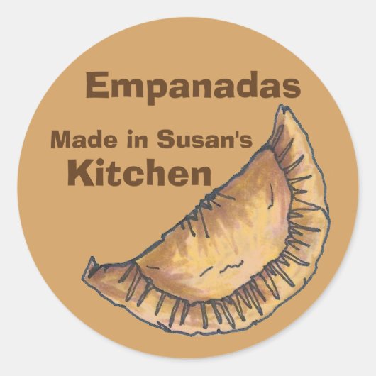 Personalisiert Empanadas machte Baked Kitchen Home Runder Aufkleber (Vorderseite)