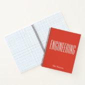 Personalisiert Engineering Graph Paper Simple Red Notizblock (Innenseite)