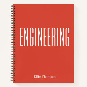Personalisiert Engineering Graph Paper Simple Red Notizblock