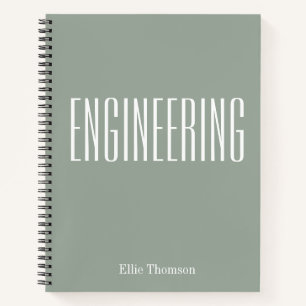 Personalisiert Engineering Graph Paper Simple Sage Notizblock