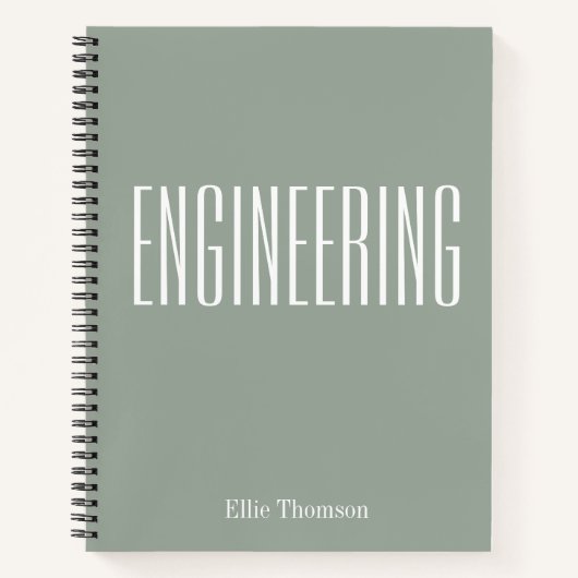 Personalisiert Engineering Graph Paper Simple Sage Notizblock (Vorderseite)