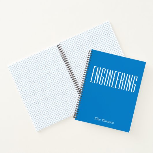 Personalisiert Engineering Simple Graph Paper Blue Notizblock (Innenseite)