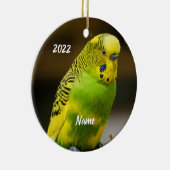 Personalisiert-Englisch-Budgie Parakeet Keramik Ornament (Rechts)