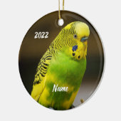 Personalisiert-Englisch-Budgie Parakeet Keramik Ornament (Links)
