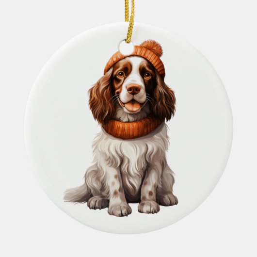 Personalisiert Englisch Springer Spanisch Dog Art Keramik Ornament (Vorne)