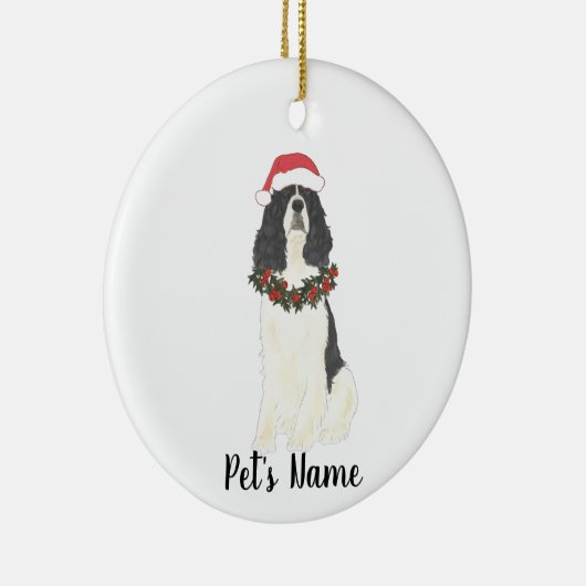 Personalisiert Englisch Springer Spanisch (Schwarz Keramik Ornament (Rechts)