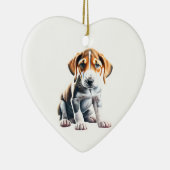 Personalisiert English Foxhound Puppy Keramik Ornament (Rechts)