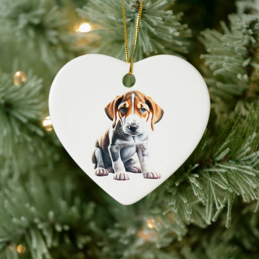 Personalisiert English Foxhound Puppy Keramik Ornament (Baum)