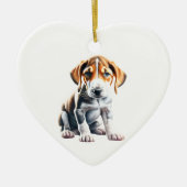 Personalisiert English Foxhound Puppy Keramik Ornament (Vorne)