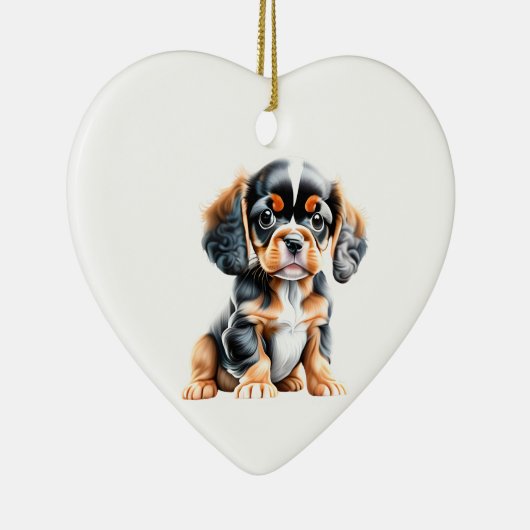 Personalisiert English Toy Spanel Puppy Keramik Ornament (Rechts)