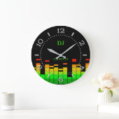 Personalisiert Equalizer Vibes Beat of DJ Music Große Wanduhr (Zuhause)