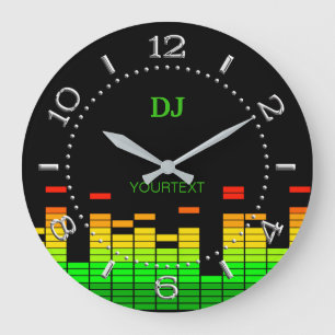 Personalisiert Equalizer Vibes Beat of DJ Music Große Wanduhr