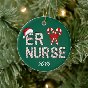 Personalisiert ER Nurse Weihnachten Keramik Ornament