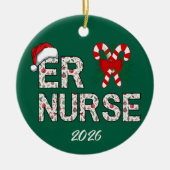 Personalisiert ER Nurse Weihnachten Keramik Ornament (Vorne)