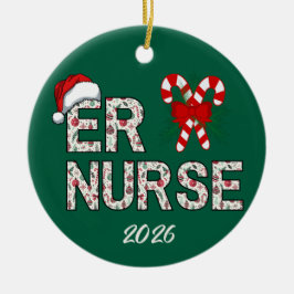 Personalisiert ER Nurse Weihnachten Keramik Ornament