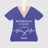 Personalisiert ER Nurse Weihnachten Ornament (Vorderseite)