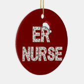 Personalisiert ER Nurse Weihnachtsgeschenk Santa T Keramik Ornament (Rechts)